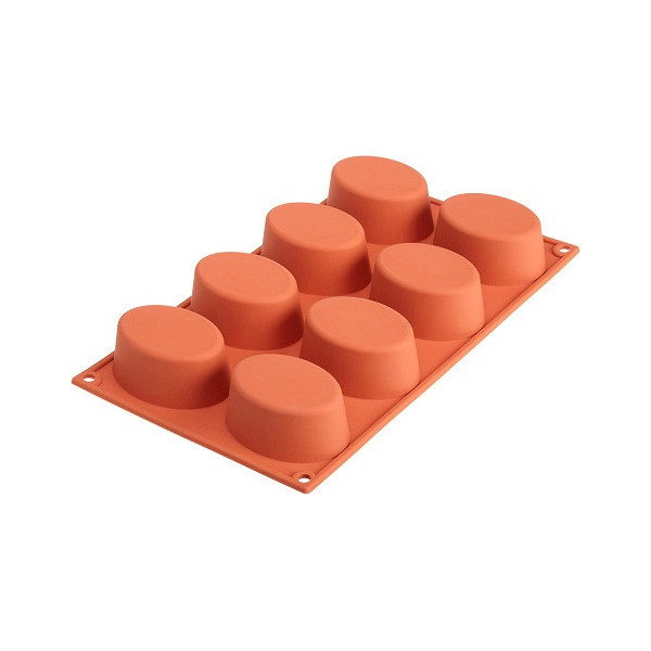 Stampo Big Ovals SF055 da Silikomart o stampo in silicone 8 monoporzioni Ovali grandi 7,5 x 5,5 h 3,5 cm