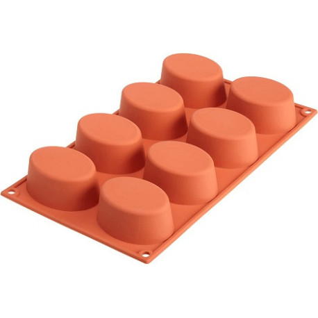 Stampo Big Ovals SF055 da Silikomart o stampo in silicone 8 monoporzioni Ovali grandi 7,5 x 5,5 h 3,5 cm
