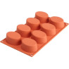 Stampo Big Ovals SF055 da Silikomart o stampo in silicone 8 monoporzioni Ovali grandi 7,5 x 5,5 h 3,5 cm