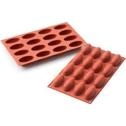 Stampo Soft Ovals in silicone per 16 Ovali Morbidi 6x3  h 2,6 cm Silikomart