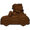 Auto di Babbo Natale e Doni: stampo in policarbonato professionale per 6 tavolette di cioccolato 10×7,6 cm, 70 g