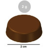 Stampo Compressa Tonda di Cioccolato da 20 mm e 2 g in policarbonato
