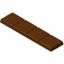 Stampo per barretta di cioccolato a 4 quadretti in policarbonato professionale di 112x28xh57 mm e peso 20 g