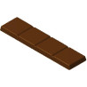 Stampo per barretta di cioccolato a 4 quadretti in policarbonato professionale di 112x28xh57 mm e peso 20 g Stampo per barretta di cioccolato a 4 quadretti in policarbonato professionale di 112x28xh57 mm e peso 20 g