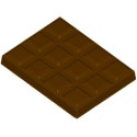 Stampo in policarbonato per tavoletta di cioccolato dal peso di 6 g e lunga 4 cm, larga 3 cm ed alta 0,5 cm