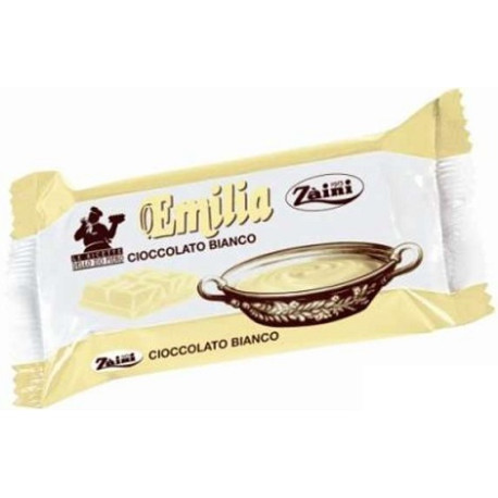 Cioccolato Emilia Bianco in blocco da 200 g linea pasticceria di Zaini. Cioccolato Emilia Bianco in blocco da 200 g linea pasticceria di Zaini.