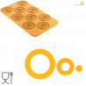 Stampo Cerchio 3.0 per 9 impronte in Silicone giallo da Silikomart Linea Naturae Stampo Cerchio 3.0 per 9 impronte in Silicone giallo da Silikomart Linea Naturae