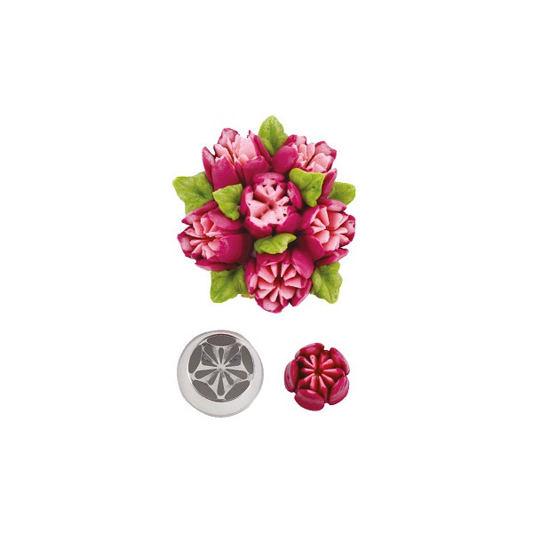 Bocchetta diretta 3D n 241 Cornetto Tulipano per fiori 3D diretti in acciaio inox da Decora