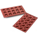 Mini Dessert Round SF178 Silikomart – Stampo in Silicone per 15 Mini Savarin Tondi Ø4×H1,3cm
