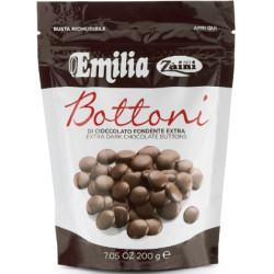 Bottoni di Cioccolato Emilia extra fondente al 50 % in busta da 200 g da Zaini