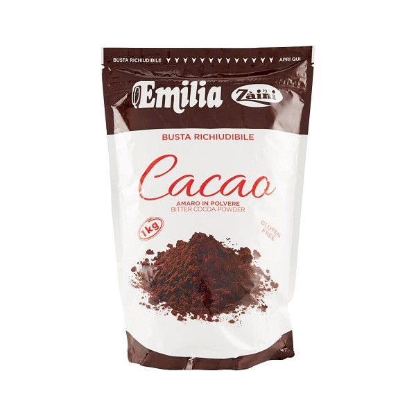 Cacao Amaro in polvere Emilia in busta di 1 Kg da Zaini