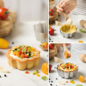 Formina Crostata Tonda con Fondo Mobile 8 cm h 3 cm in metallo antiaderente di alta qualità da Decora