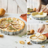 Design Tart Decora ø20xh3 cm: forma per crostata tonda con fondo mobile in metallo antiaderente di alta qualità