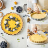 Design Tart Decora ø25xh3 cm: forma per crostata tonda con fondo mobile in metallo antiaderente di alta qualità