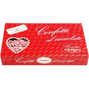 Confetti Cuoricini Mignon Rosa 1Kg: piccoli cuori di cioccolato fondente, confettati color rosa da Crispo