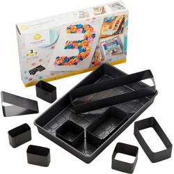 Wilton Set teglia Componibile lettere e numeri in Acciaio Antiaderente (38×23×H5cm) - Per Torte di Compleanno