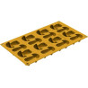 Stampo Porcino, 16 impronte suddivise in 2 misure, in silicone giallo della linea Linea Naturae di Silikomart Stampo Porcino, 16 impronte suddivise in 2 misure, in silicone giallo della linea Linea Naturae di Silikomart