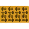 Stampo Porcino, 16 impronte suddivise in 2 misure, in silicone giallo della linea Linea Naturae di Silikomart
