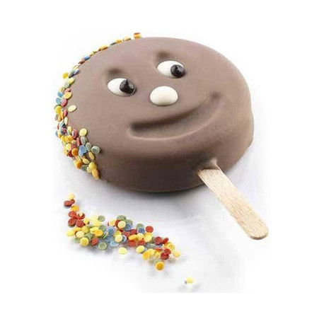 Set 2 Stampi gelato Faccina o Mr Funny da Silikomart + 1 Vassoio + 50 bastoncini Stecco in legno di faggio Set 2 Stampi gelato Faccina o Mr Funny da Silikomart + 1 Vassoio + 50 bastoncini Stecco in legno di faggio