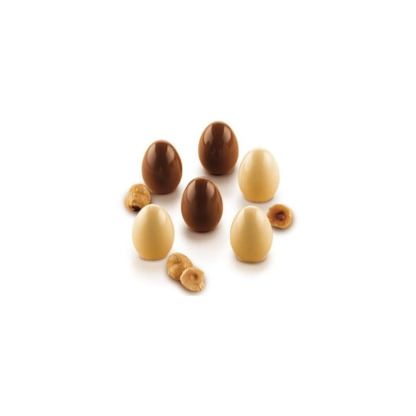 Stampo cioccolato ovetti tridimensionali o Choco Egg 3D diametro 2,3 x h 3 cm SCG058 3D da Silikomart