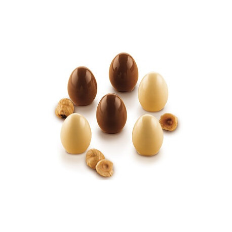 Stampo cioccolato ovetti tridimensionali o Choco Egg 3D diametro 2,3 x h 3 cm SCG058 3D da Silikomart