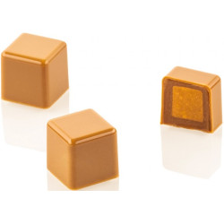 Kit Cubo 01 per 24 cioccolatini  ripieni: CH029 stampo Tritan forma cubo + stampo silicone per inserti da Silikomart