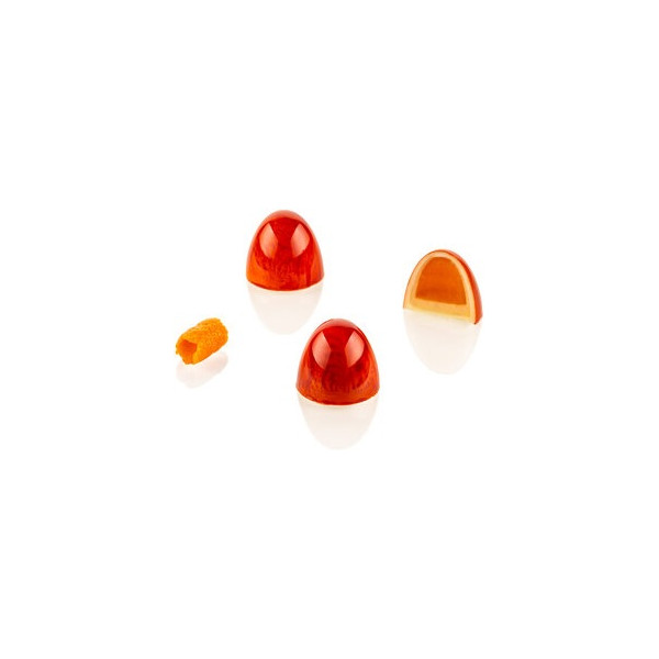 Kit Dome 01 cupole ripiene: CH030 stampo Tritan per 24 cioccolatini forma cupola + stampo silicone per inserti da Silikomart