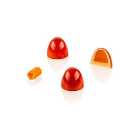 Kit Dome 01 cupole ripiene: CH030 stampo Tritan per 24 cioccolatini forma cupola + stampo silicone per inserti da Silikomart Kit Dome 01 cupole ripiene: CH030 stampo Tritan per 24 cioccolatini forma cupola + stampo silicone per inserti da Silikomart