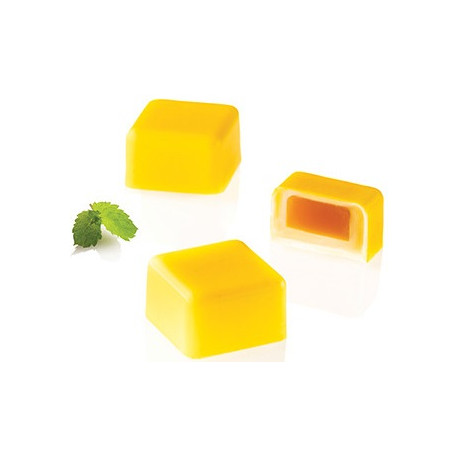 CH015 Kit Quadro 01: Stampo Tritan Forma quadrato 24 Cioccolatini + Stampo Silicone per inserti da Silikomart