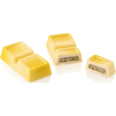Kit Blocco B: stampo in Tritan con stampo in silicone per 10 Barrette di Cioccolato Quadri ripieni da Silikomart Kit Blocco B: stampo in Tritan con stampo in silicone per 10 Barrette di Cioccolato Quadri ripieni da Silikomart