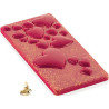 Tesoro T: Stampo in Tritan per 4 tavolette di cioccolato con decoro cuore da Silikomart Tesoro T: Stampo in Tritan per 4 tavolette di cioccolato con decoro cuore da Silikomart