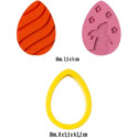 Set uova di pasqua decorate 3D da Decora: 1 tagliapasta in plastica e 2 marcatori imprimi decori