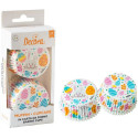 36 Pirottini muffin in carta decoro uova e coniglio di pasqua diametro 5 cm altezza 3,2 cm da Decora