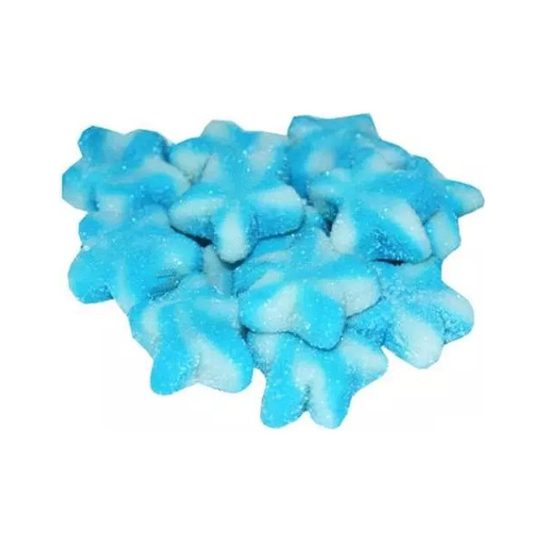 Caramelle gommose Stelle Azzurre zuccherate : caramelle  a forma di Stelle di colore azzurre e bianche, in busta da 1Kg