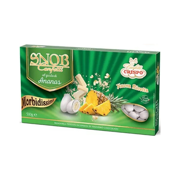 Confetti Snob Ananas: confetti bianchi, alla frutta gusto ananas da 500 g di Crispo