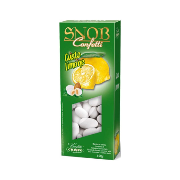 Confetti Snob Limone, bianchi, in confezione da 150 g di Crispo
