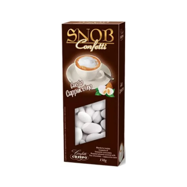 Confetti Snob cappuccino Crispo: ciocomandorla bianchi al gusto pasticceria in confezione da 150 g
