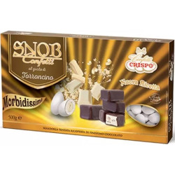 Confetti Snob Torroncino da da 500 g, confetti cioco-mandorla bianchi di Crispo