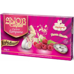 Confetti snob Lampone da 500 g, cioco-mandorla bianchi al gusto lampone di Crispo