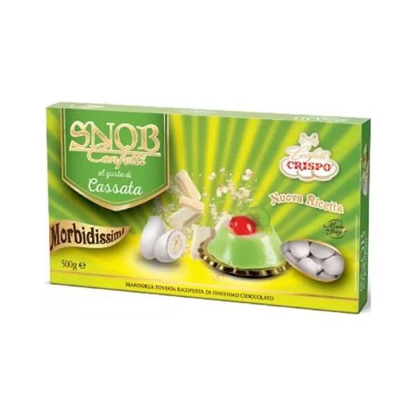 Confetti Snob Cassata da 500 g confetti ciocco-mandorla bianchi di Crispo