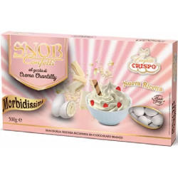 Confetti Snob Crema Chantilly da 500 g di Crispo, confetti bianchi al gusto pasticceria di crema chantilly
