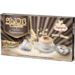 Confetti Snob Cappuccino da da 500 g, cioco-mandorla bianchi al gusto di crema cappuccino Crispo