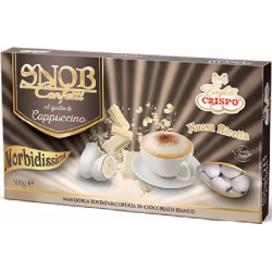 Snob cappuccino Crispo da 500 g: confetti cioco-mandorla bianchi con crema al gusto cappuccino