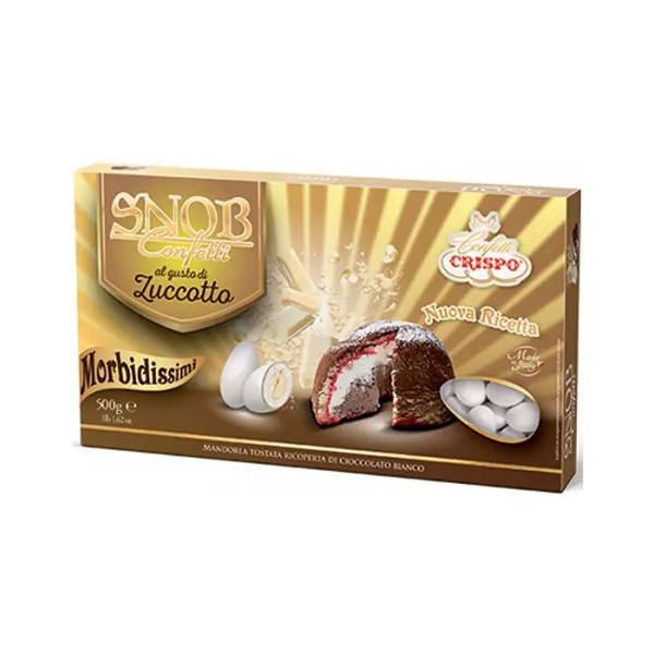 Confetti Snob Zuccotto da 500 g, confetti bianchi al gusto crema pasticcera torta zuccotto di Crispo