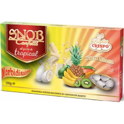 Confetti Snob Tropical da 500 g di Crispo, cioco-mandorla bianchi al gusto frutta tropicale