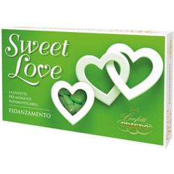 Confetti Sweet Love Fidanzamento a Mandorla Extra Pelata di colore verde promessa da 1 Kg di Crispo