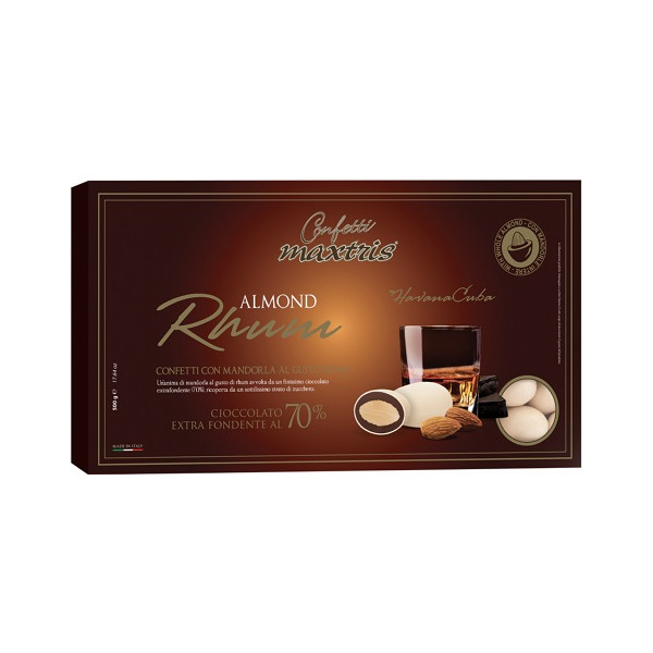Maxtris Almond Rhum, confetti avorio con mandorla e cioccolato extra fondente al gusto rhum da 500 g