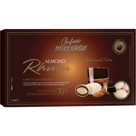 Maxtris Almond Rhum, confetti avorio con mandorla e cioccolato extra fondente al gusto rhum da 500 g Maxtris Almond Rhum, confetti avorio con mandorla e cioccolato extra fondente al gusto rhum da 500 g