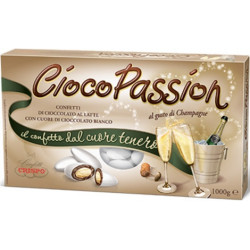 Confetti CiocoPassion Champagne, confetti bianchi doppio cioccolato da 1 Kg di Crispo