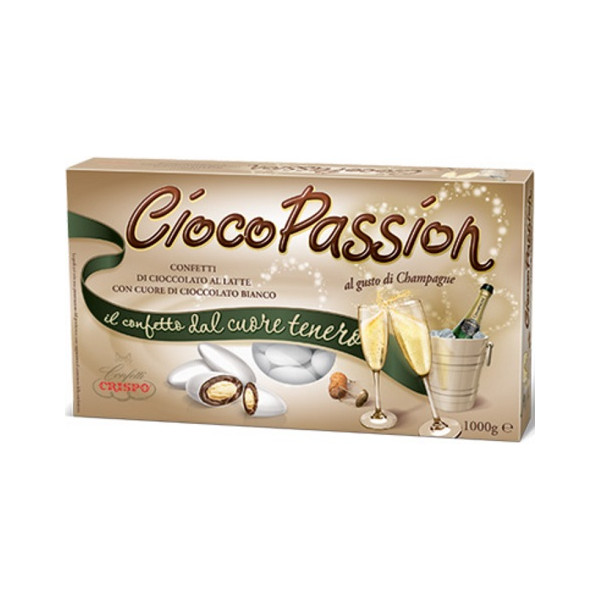 Confetti CiocoPassion Champagne, confetti bianchi doppio cioccolato da 1 Kg di Crispo